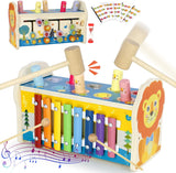 Symiu Giochi Bambini 1 Anno Gioco Bambino Cubo Multiattivita Legno Giochi Neonato Educativi Giochi in Legno 3 in 1 Xilofono Bambini Strumenti Musicali Acchiappa La Talpa Regalo Bimba Bimbo 1 2 3 Anni