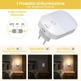 2x Luce Notturna Con Sensore Crepuscolare