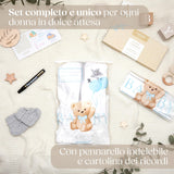 8 Bustine Corredino Neonato Ospedale Teddy Bear