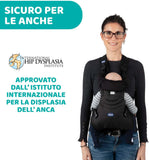 Chicco Easyfit Marsupio Neonati Ergonomico per Bebè E Bambini Dalla Nascita a 9 Kg, Porta Bebè Semplice E Intuitivo Da Indossare, Fronte Mamma E Fronte Strada, Supporto per Testa E Collo, Moon Grey