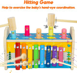 Symiu Giochi Bambini 1 Anno Gioco Bambino Cubo Multiattivita Legno Giochi Neonato Educativi Giochi in Legno 3 in 1 Xilofono Bambini Strumenti Musicali Acchiappa La Talpa Regalo Bimba Bimbo 1 2 3 Anni